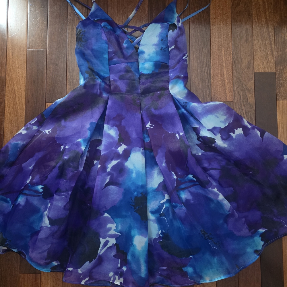 Jump Kids Dress in Purple and Blue Floral
